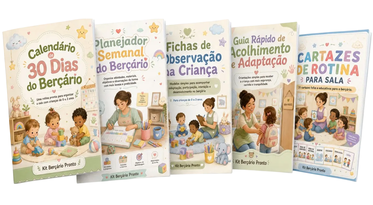 Capas dos 5 bônus em PDF do Berçário Premium